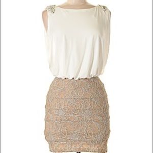 white and gold dress